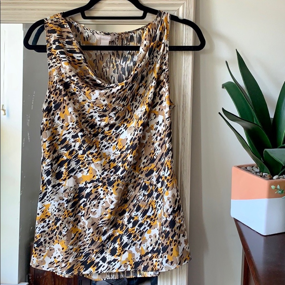 Banana Republic black & yellow sleeveless blouse